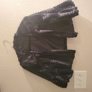 Black Fake Fur Cowl - L